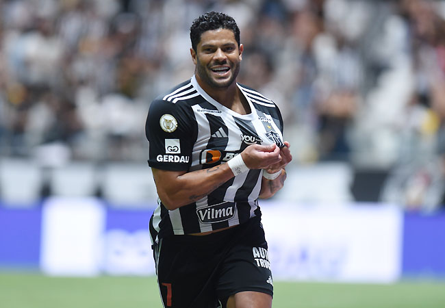 Hulk, do Atlético, comemora gol na vitória sobre o Bragantino, na Arena MRV, pelo Brasileiro (foto: Gladyston Rodrigues/EM/D.A Press)