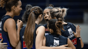 Jogadoras de vôlei do Minas (foto: Hedgard Moraes/MTC)