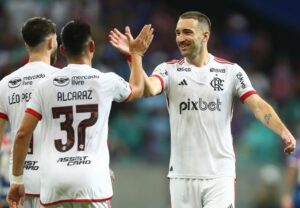 Alcaraz fechou a vitória do Flamengo em Salvador (foto: Divulgação/Flamengo)