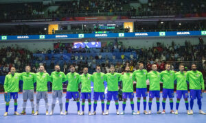 Seleção Brasileira na Copa do Mundo de Futsal (foto: Leto Ribas/CBF)