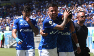 Matheus Henrique em comemoração de gol (foto: Gustavo Aleixo/Cruzeiro)