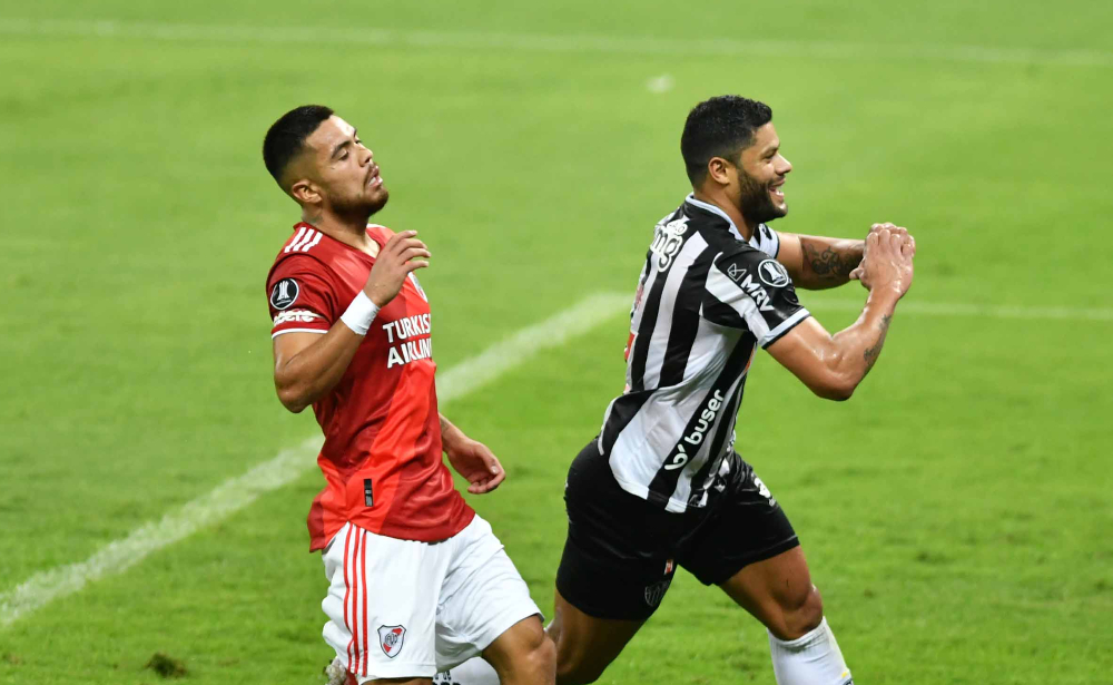 Hulk comemora golaço pelo Atlético diante do River Plate no Mineirão, pela Libertadores de 2021 (foto: Alexandre Guzanshe/EM/D.A Press)