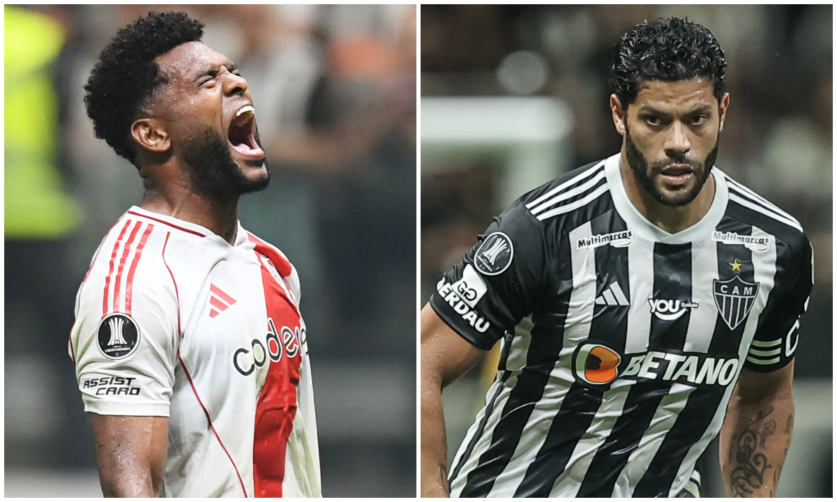 Borja e Hulk são as grandes esperanças de gols de River e Atlético (foto: GLEDSTON TAVARES / AFP e Pedro Souza/Atlético)