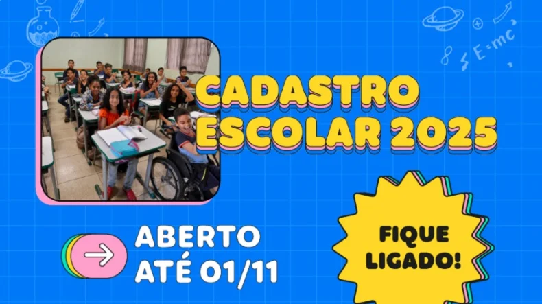 Terminam nesta sexta-feira (1/11) as inscrições para Cadastro Escolar 2025 na rede pública de Minas Gerais