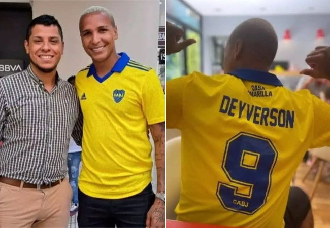 Deyverson com a camisa do Boca Juniors (foto: Reprodução)