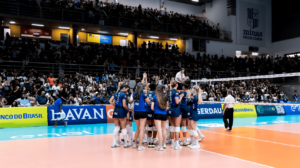 Jogadoras de vôlei do Minas (foto: Hedgard Moraes/Minas Tênis Clube)