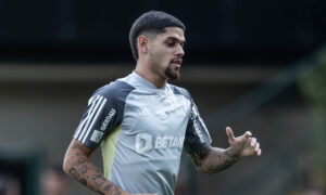 Rubens durante treino do Atlético na Cidade do Galo (foto: Pedro Souza/Atlético)