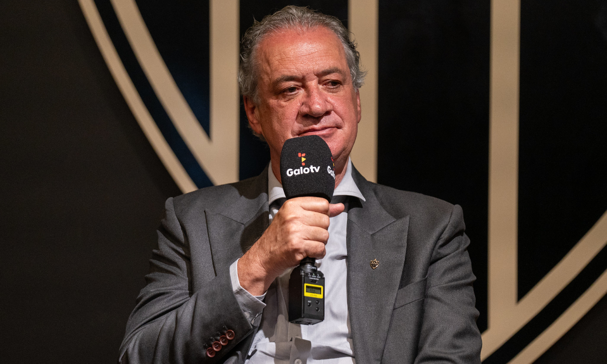 Sérgio Coelho, presidente do Atlético, em entrevista coletiva na Sede de Lourdes (foto: Divulgação/Atlético)