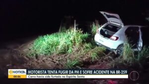 Após fugir da polícia, homem é preso na BR-259, em Governador Valadares, com carro furtado no Espírito Santo