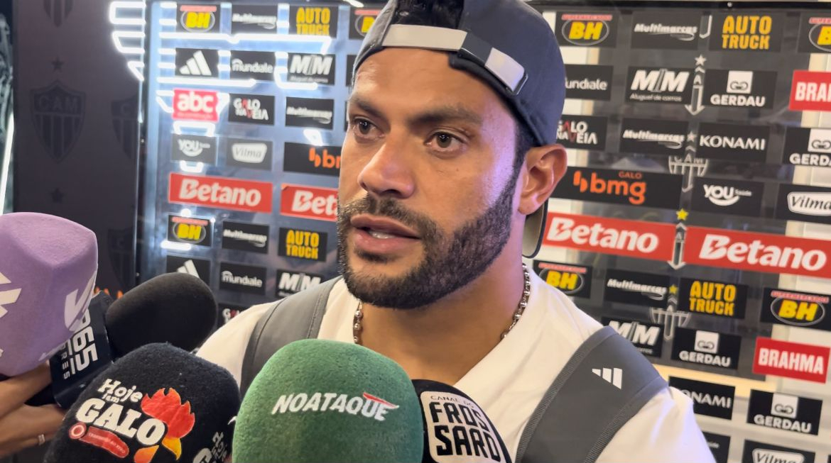 Hulk, atacante do Atlético, na zona mista da Arena MRV - (foto: Lucas Bretas/No Ataque)