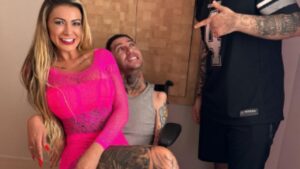 Andressa Urach, influenciadora e ex-participante de "A Fazenda" compartilha com fãs gravação inédita ao lado do influenciador cadeirante Gabriel Brito