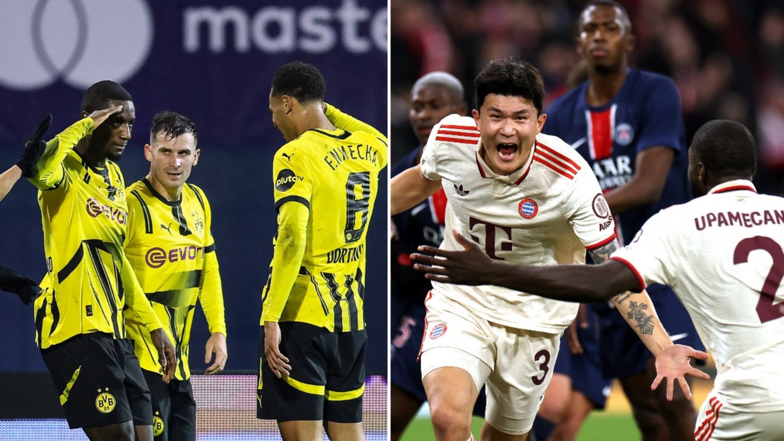 Borussia Dortmund e Bayern de Munique se enfrentam neste sábado (30/11) pela Bundesliga (foto: Damir Sencar/AFP e Franck Fife/AFP)