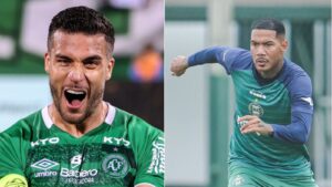 No primeiro turno, o Coritiba levou a melhor e venceu a Chapecoense por 1 a 0 (foto: Tiago Meneghini/ACF e JP Pacheco/Coritiba)