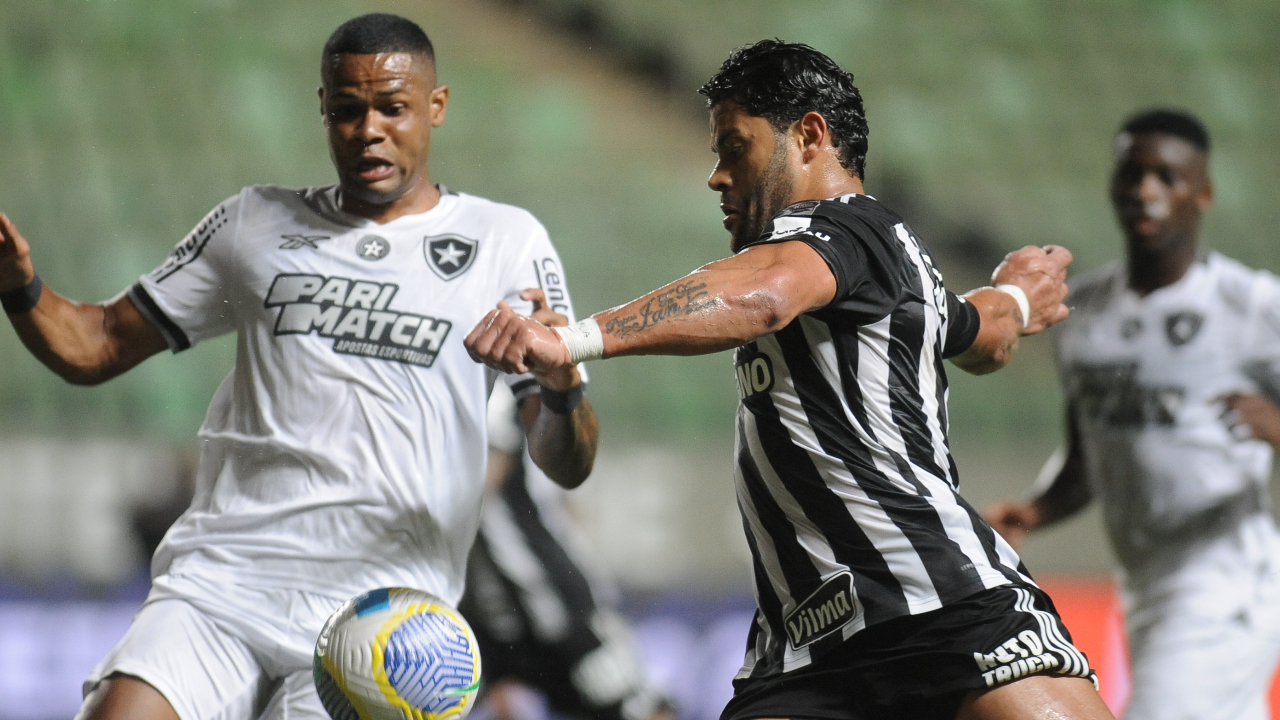 Hulk e Júnior Santos em Atlético e Botafogo no Independência (foto: Alexandre Guzanshe/EM/D.Press)