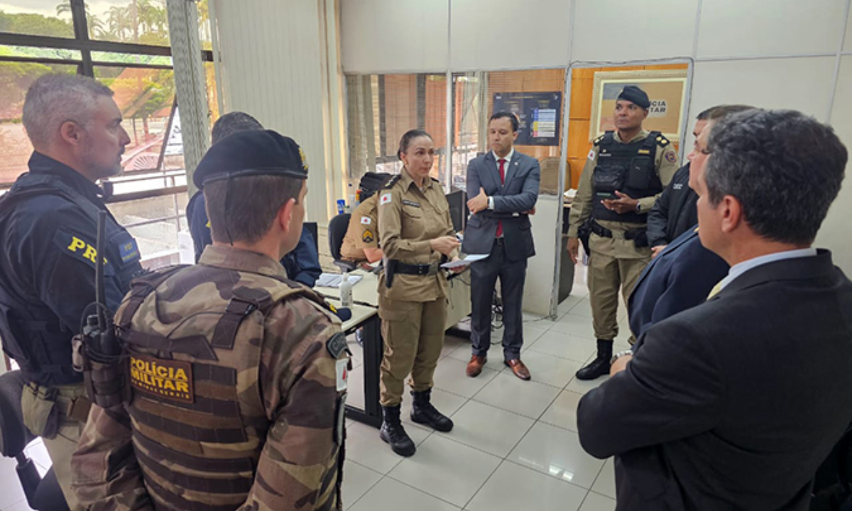 Polícia Militar de Minas Gerais em coletiva antes da final da Copa do Brasil (foto: Divulgação/MPMG)