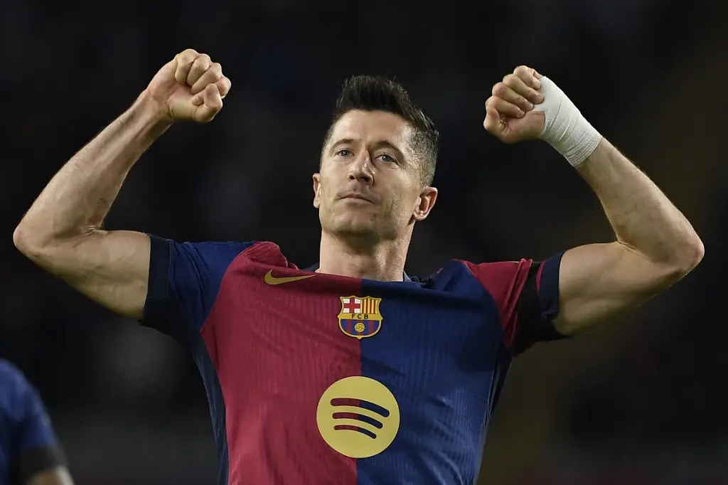 Lewandowski, jogador do Barcelona (foto: Josep LAGO/AFP)