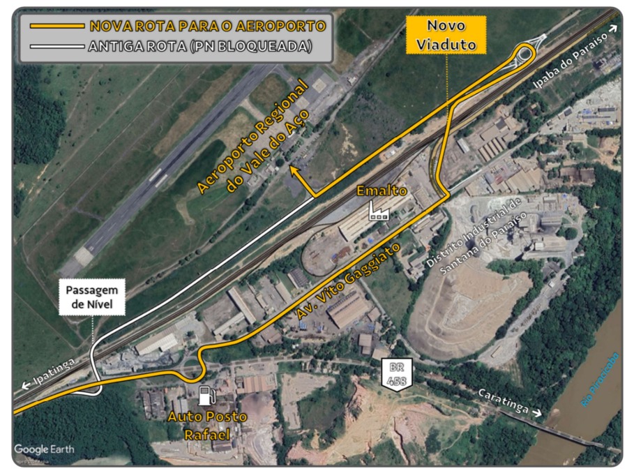 Viaduto que dá acesso ao Aeroporto do Vale do Aço entra em fase final de obras