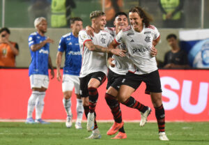 David Luiz comemora o gol da vitória do Flamengo sobre o Cruzeiro (foto: Ramon Lisboa/EM/D.A Press)