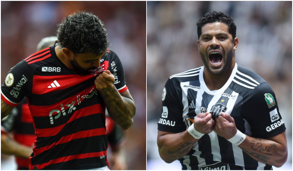 Gabigol e Hulk, ídolos de Flamengo e Atlético, respectivamente (foto: Marcelo Cortes/CRF e Gladyston Rodrigues/EM/D.A Press)