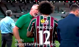 Mano Menezes e Marcelo discutem à beira de campo (foto: Reprodução/SporTV/Gustavo Machado)