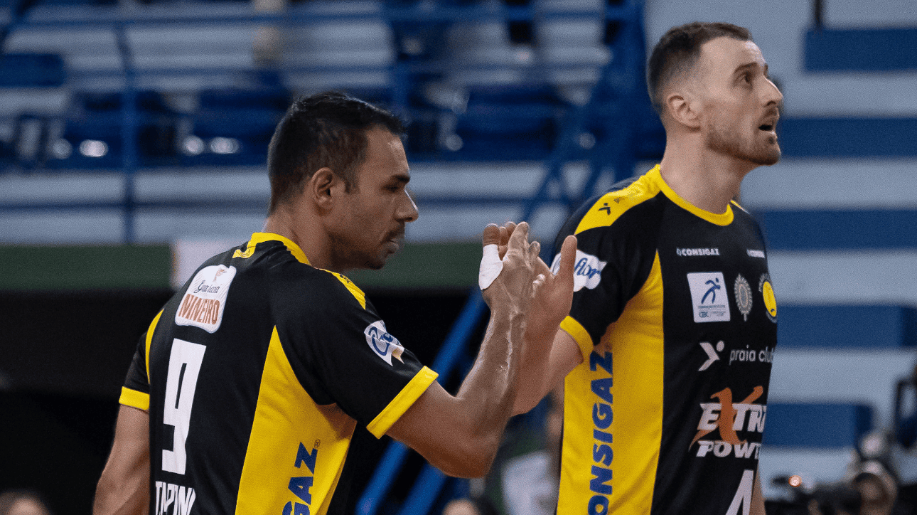 Temponi e Franco, jogadores de vôlei do Praia Clube (foto: Bruno Cunha/Praia Clube)