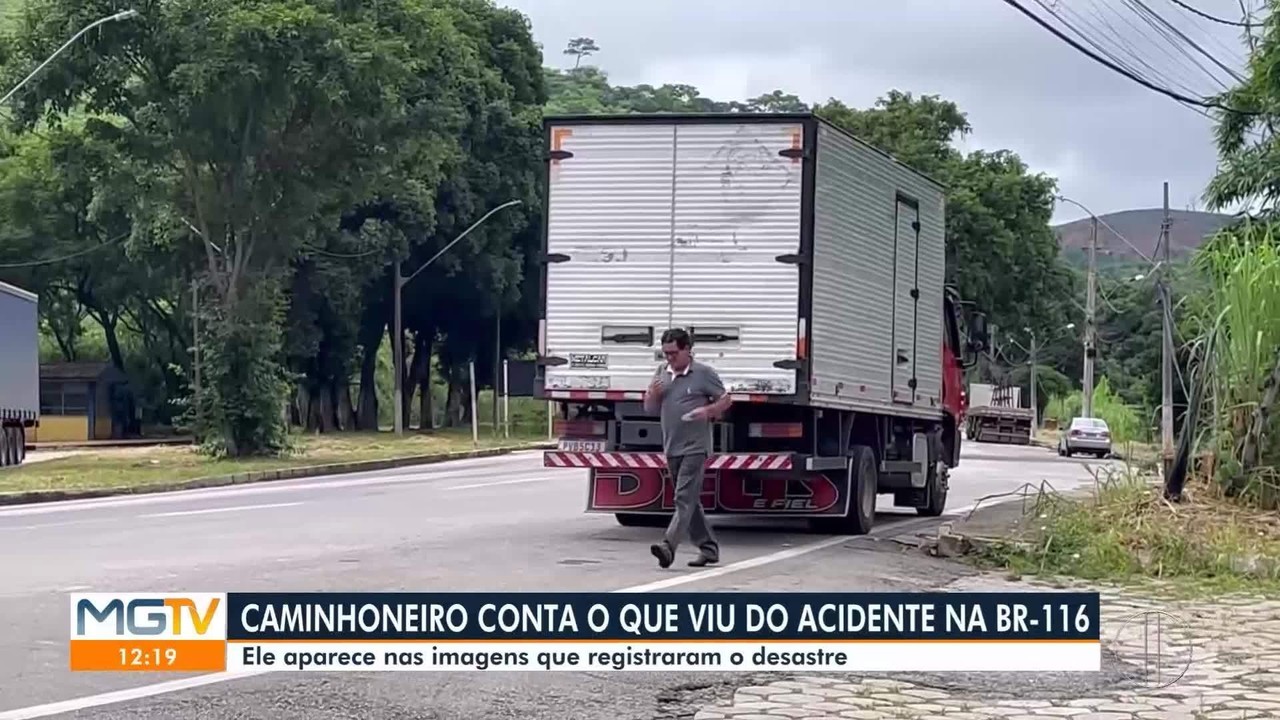 'Não ouvi pneu estourando', diz caminhoneiro que teve caminhão atingido por carreta em acidente na BR-116