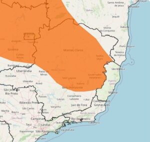 Inmet emite alerta de perigo de chuvas intensas para 141 cidades do Leste de Minas Gerais; veja lista