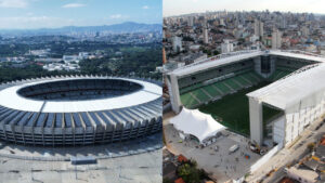 Mineirão e Independência, estádios em Belo Horizonte (foto: Leandro Couri/EM/DA.Press e Gil Leonardi / Imprensa MG )