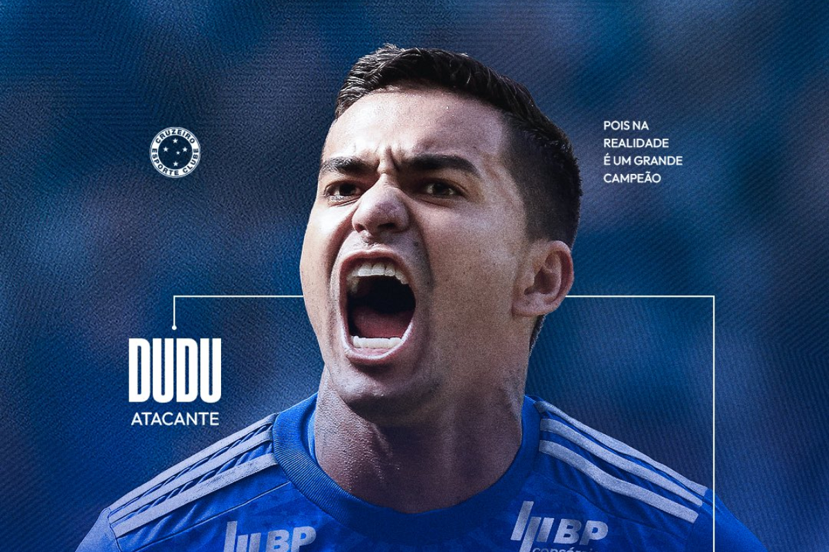 Arte de divulgação da contratação de Dudu feita pelo Cruzeiro (foto: Divulgação / Cruzeiro)