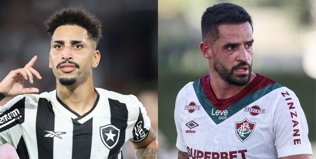 Kauê, do Botafogo, e Renato Augusto, do Fluminense (foto: Vítor Silva/Botafogo e LUCAS MERÇON / FLUMINENSE F.C.)