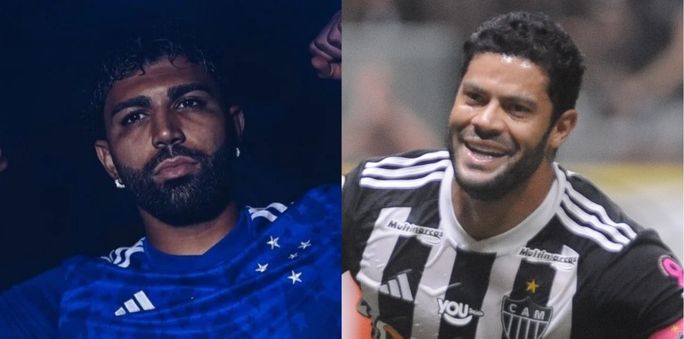 Gabigol, do Cruzeiro, e Hulk, do Atlético (foto: Alexandre Guzanse/EM/D.A Pres)