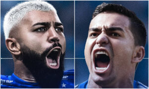 Gabigol (à esquerda) e Dudu (à direita) (foto: Reprodução/Cruzeiro)