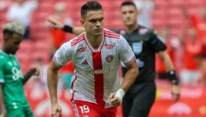 Borré fez os dois gols do Internacional (foto: Ricardo Duarte/Internacional)