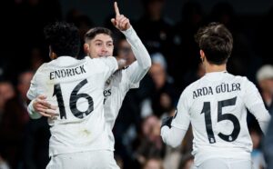 Endrick celebra gol de Valverde (foto: Divulgação/Real Madrid)