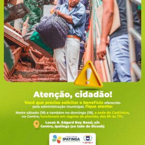 CadÚnico de Ipatinga funcionará em regime de plantão neste fim de semana