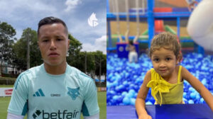 Marlon, lateral-esquerdo do Cruzeiro, e Júlia, torcedora que enfrenta doença rara (foto: Reprodução/Cruzeiro; Reprodução/Instagram)