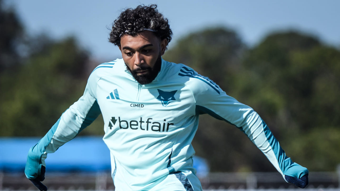 Gabigol, atacante do Cruzeiro, durante treinamento (foto: Gustavo Aleixo/Cruzeiro)