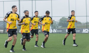 Jogadores do Atlético durante treino na Cidade do Galo (foto: Pedro Souza/Atlético)