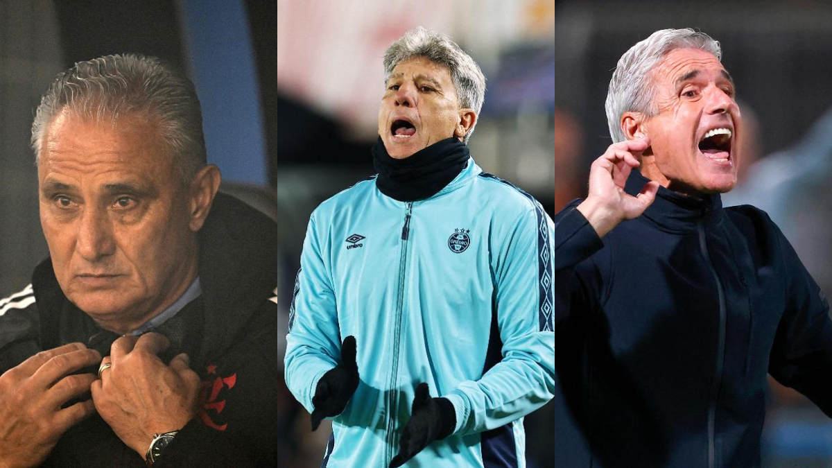 Tite, Renato Gaúcho e Luis Castro são alguns dos principais técnicos livres no mercado que podem ser cotados no Cruzeiro (foto: EITAN ABRAMOVICH, ALEJANDRO PAGNI, FAYEZ NURELDINE/AFP)