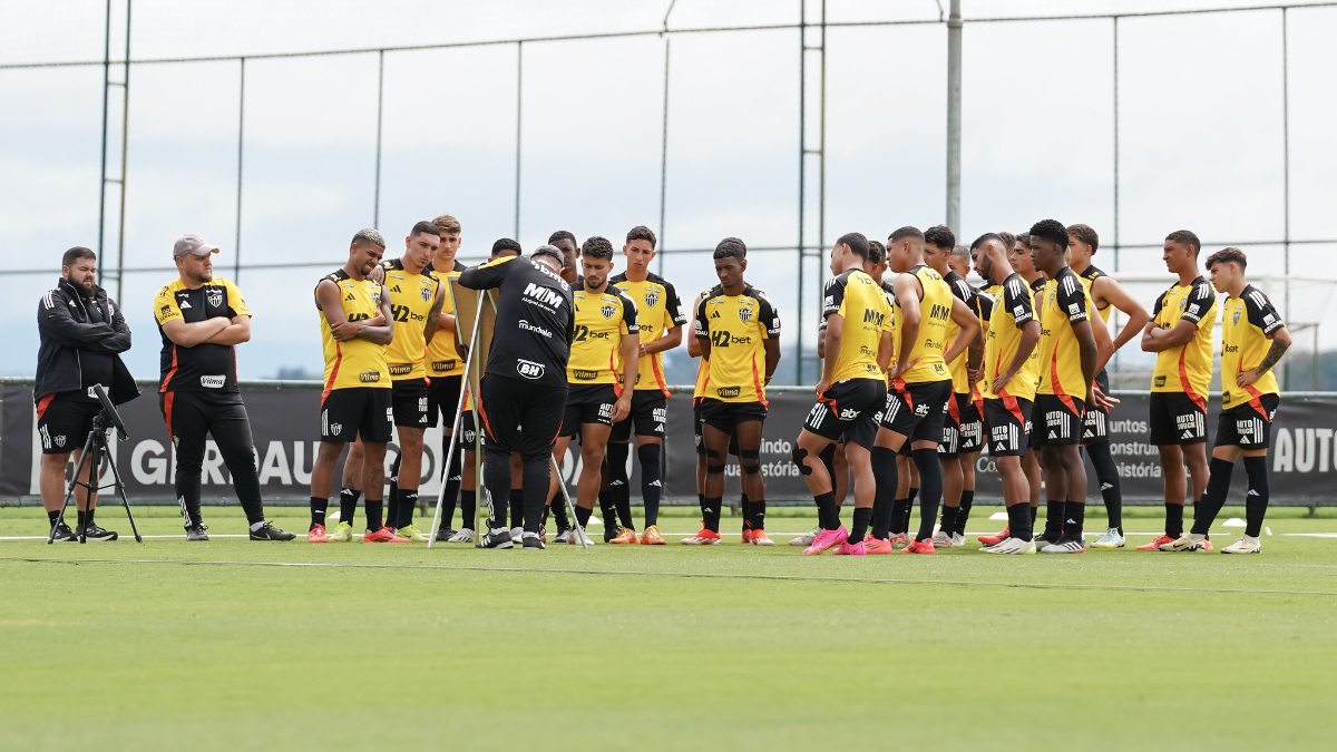 Treino do time Sub-20 do Atlético, que disputa os jogos iniciais do Mineiro enquanto a equipe principal está nos EUA (foto: Daniela Veiga/Atlético)