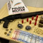 PM prende casal por tráfico e posse de arma de fogo de uso restrito