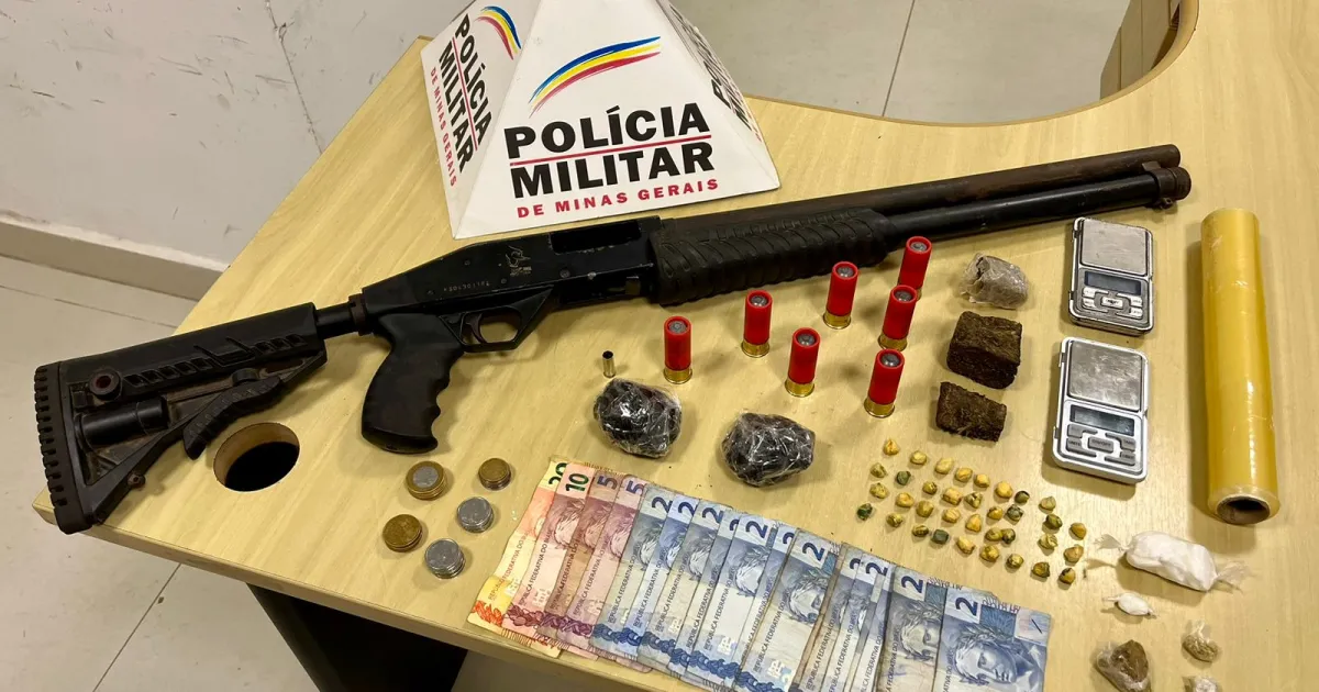 PM prende casal por tráfico e posse de arma de fogo de uso restrito