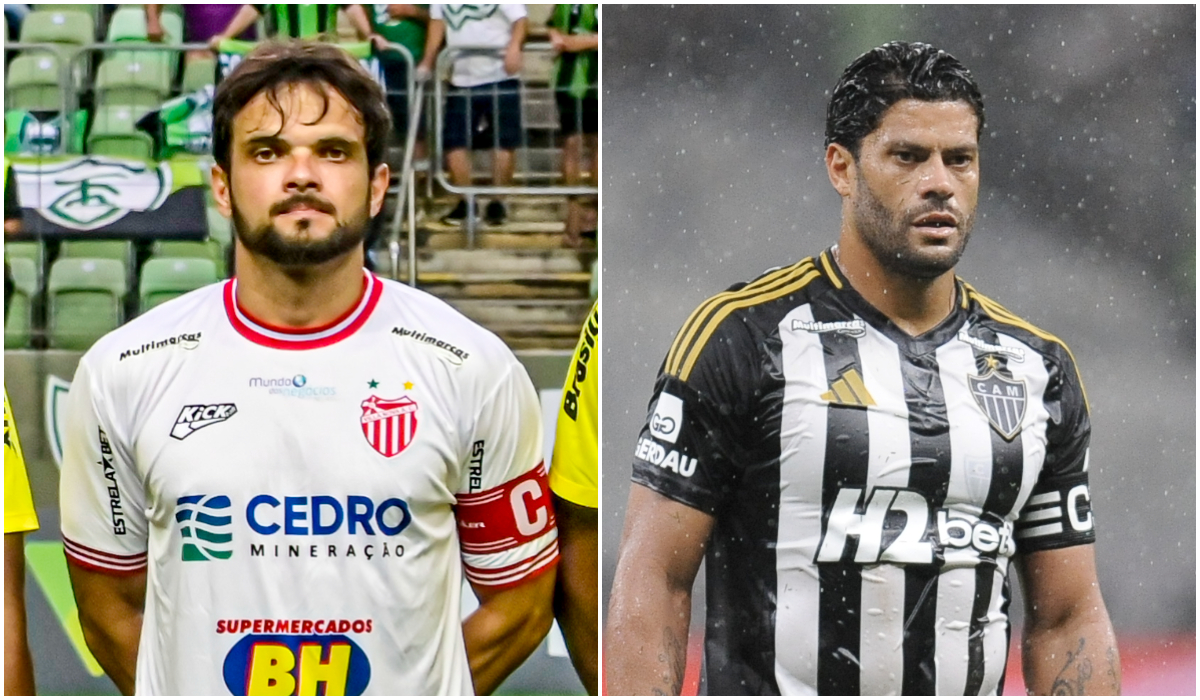 Norberto e Hulk, os capitães de Villa Nova e Atlético (foto: Montagem com imagens de Mourão Panda/América e Alexandre Guzanshe/EM/D.A Press)