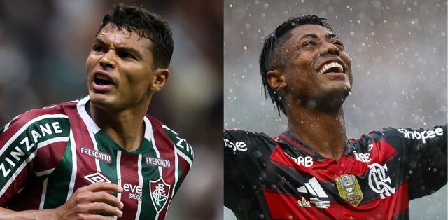 Thiago Silva, do Fluminense, e Bruno Henrique, do Flamengo (foto: MARCELO GONÇALVES / FLUMINENSE FC e  Gilvan de Souza/Flamengo)