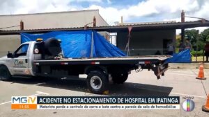 Susto em hospital de Ipatinga: paciente fica preso debaixo de carro após veículo atravessar parede da sala de hemodiálise | Vales de Minas Gerais