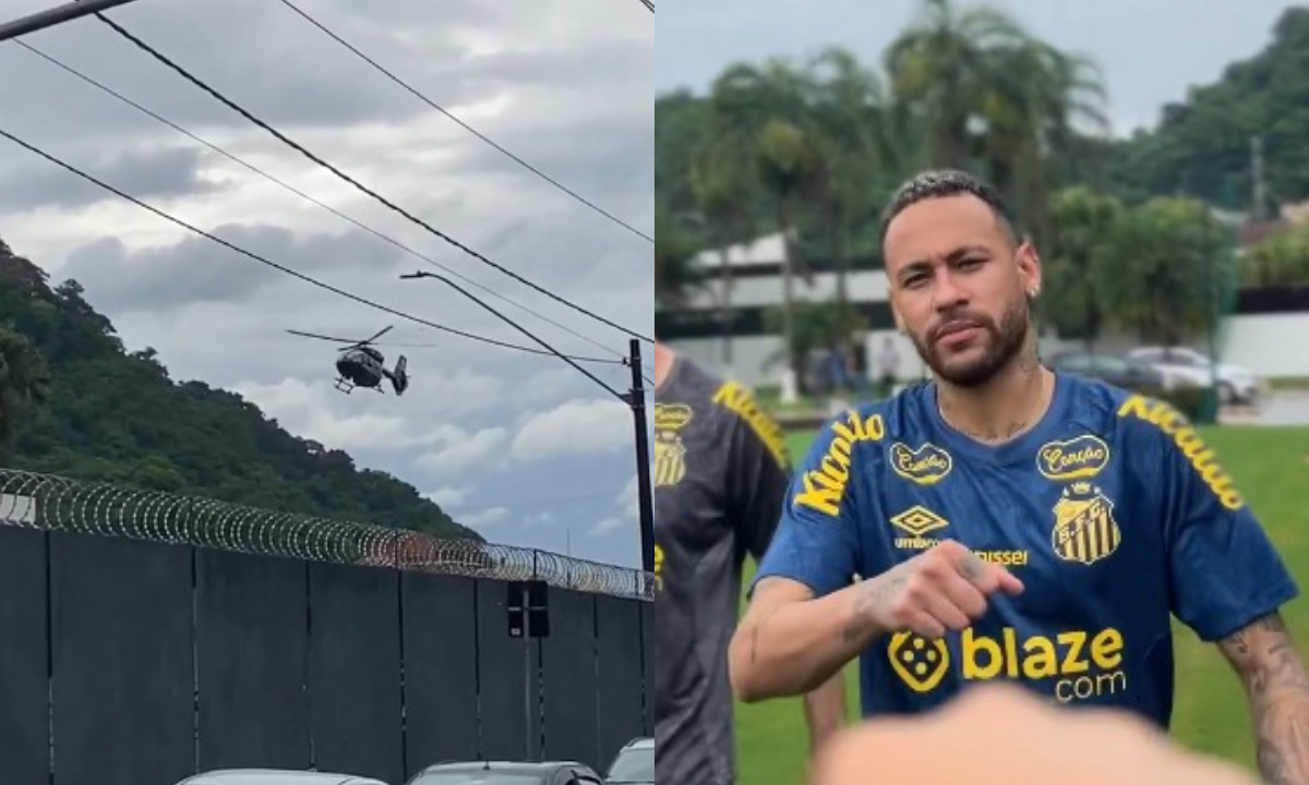 Neymar em treino no Santos (foto: Reprodução/Redes Sociais)