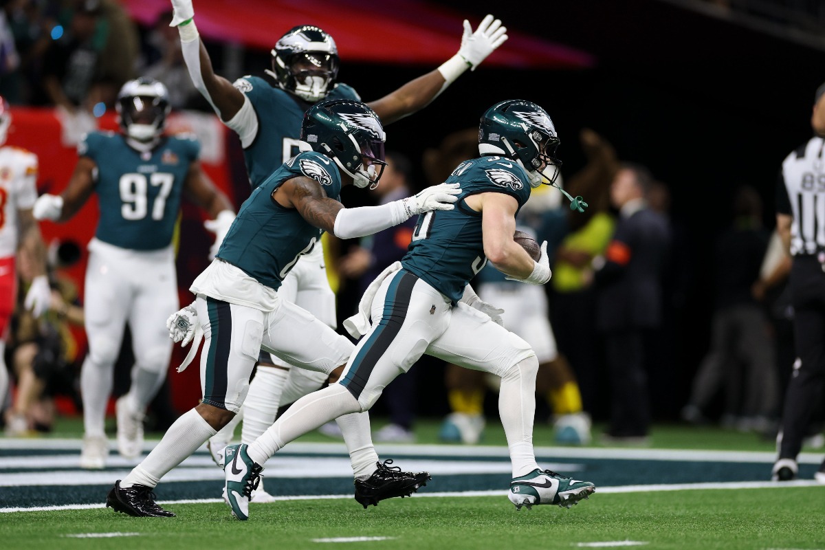 Jogadores do Philadelphia Eagles no Super Bowl (foto: Divulgação / NFL)