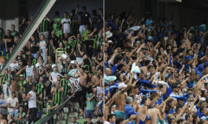 Torcidas de América e Cruzeiro no Independência (foto: Alexandre Guzanshe/EM/D.A Press)