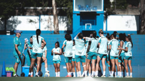 Jogadoras do Cruzeiro durante treinamento (foto: Gustavo Martins/Cruzeiro)