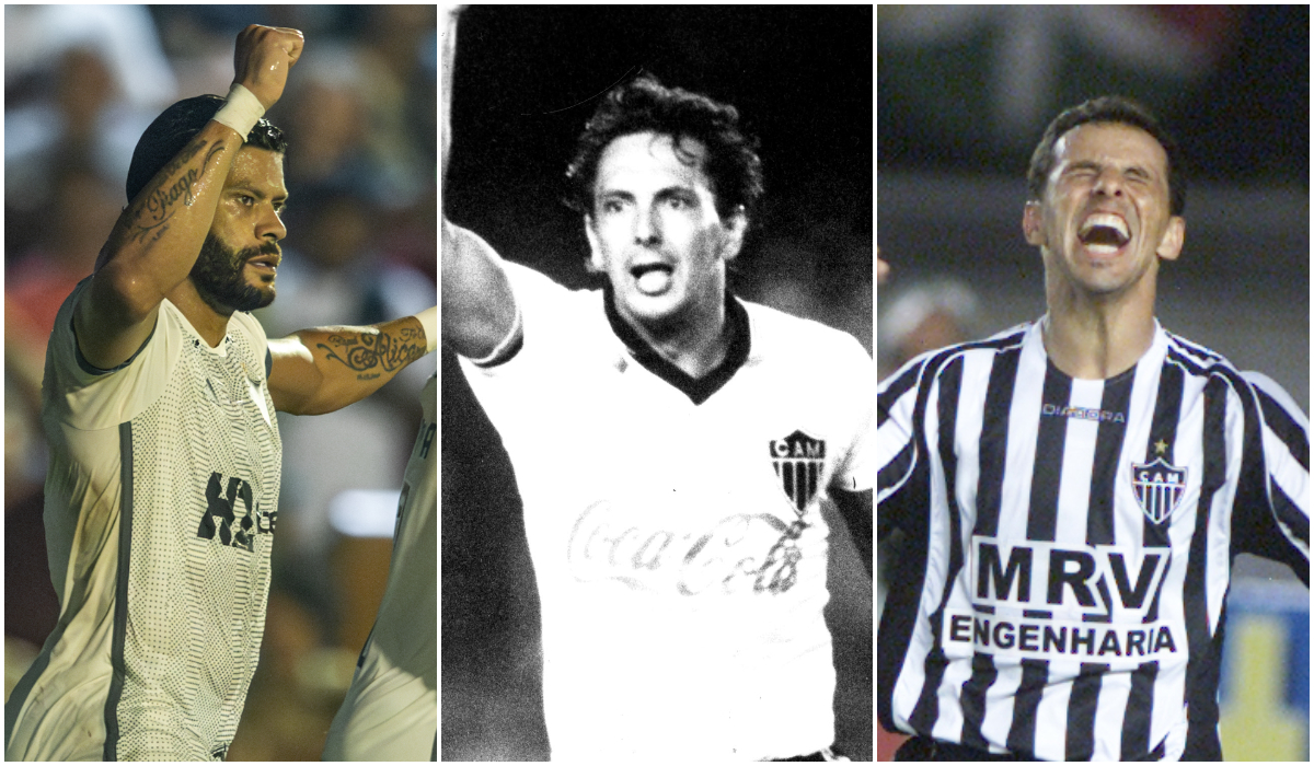 Hulk, Éder Aleixo e Euller: figuras importantes na história do Atlético (foto: Montagem com imagens de Pedro Souza/Atlético e Jorge Gontijo/Estado de Minas (2))